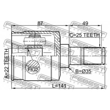 Шарнир приводного вала FEBEST 1211-GETMT-1