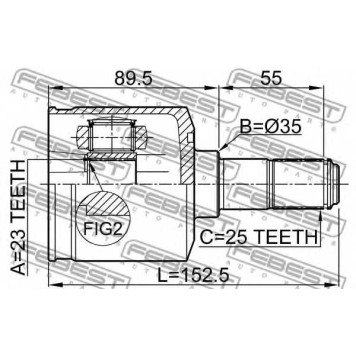 Шарнир приводного вала FEBEST 1211-LAN-1