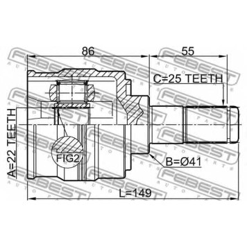 Шарнир приводного вала FEBEST 1211-SOL2WD-1