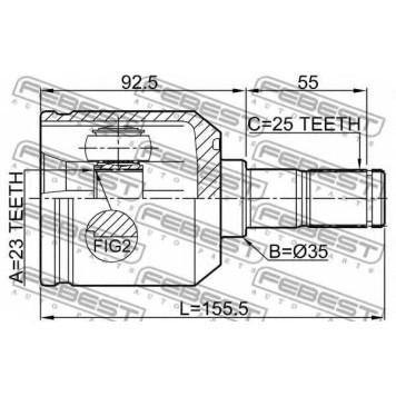 Шарнир приводного вала FEBEST 1211-TUCRR-1