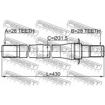 Приводной вал FEBEST 1212-CM10AT4WD-1