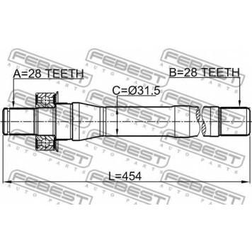 Приводной вал FEBEST 1212-CMMT4WD-1