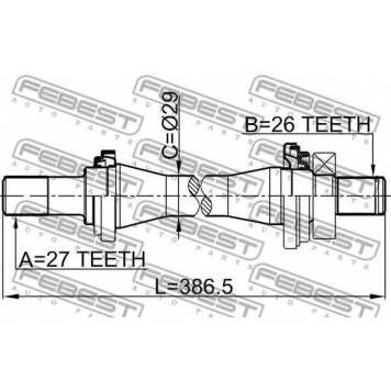 Приводной вал FEBEST 1212-TUC-1