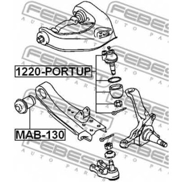 Несущий / направляющий шарнир FEBEST 1220-PORTUP-1