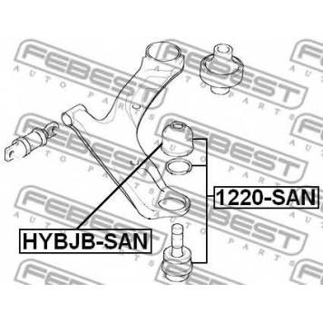 Несущий / направляющий шарнир FEBEST 1220-SAN-1