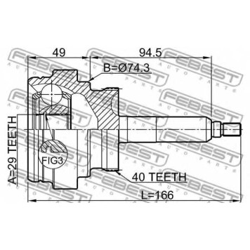 Шарнир приводного вала FEBEST 1410-ACTA40-1