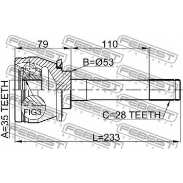 Шарнир приводного вала FEBEST 1410-MUS-1