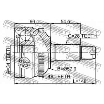 Шарнир приводного вала FEBEST 1410-NAA48-1