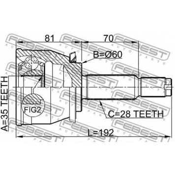 Шарнир приводного вала FEBEST 1410-REXI-1