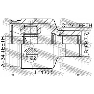 Шарнир приводного вала FEBEST 1411-REXIIPT-1