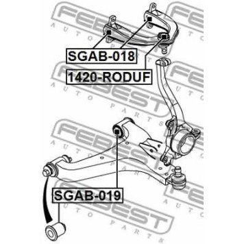 Несущий / направляющий шарнир FEBEST 1420-RODUF-1