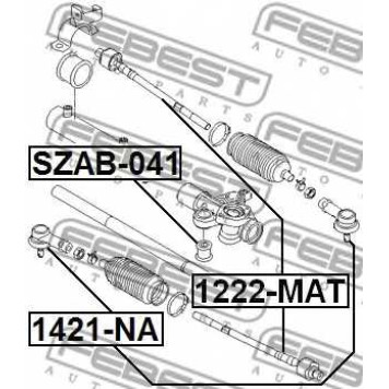 Наконечник поперечной рулевой тяги FEBEST 1421-NA-1
