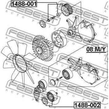 Паразитный / ведущий ролик поликлинового ременя FEBEST 1488-002-1