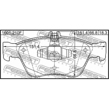 Колодки тормозные дисковые передний для MERCEDES C(S202,W202), CLK(A208,C208), E(S210,W210), SLK(R170) <b>FEBEST 1601-210F</b>-1