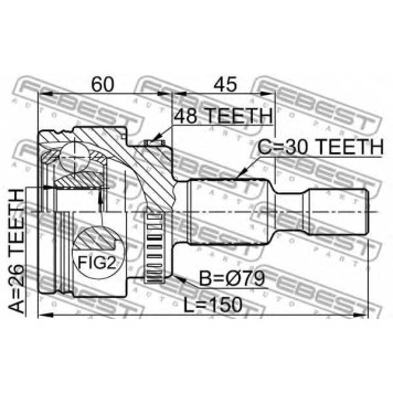 Шарнир приводного вала FEBEST 1610-163A48-1