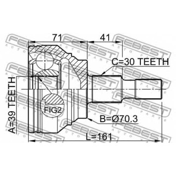 Шарнир приводного вала FEBEST 1610-164-1