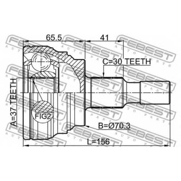Шарнир приводного вала FEBEST 1610-164S-1