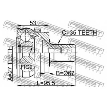 Шарнир приводного вала FEBEST 1610-203-1