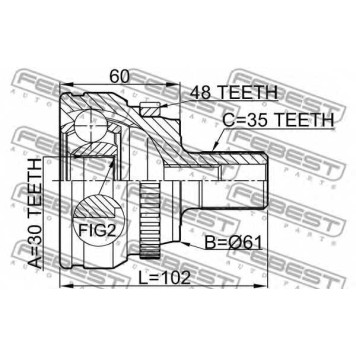 Шарнир приводного вала FEBEST 1610-210A48-1