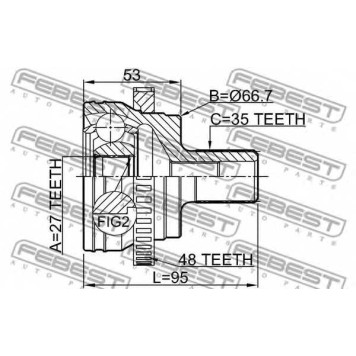 Шарнир приводного вала FEBEST 1610-220A48-1