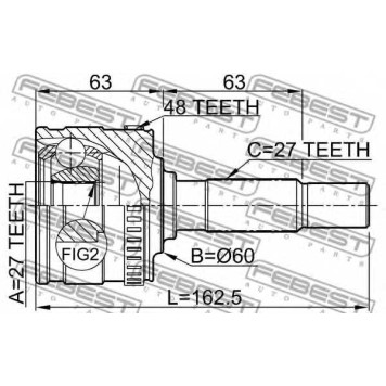 Шарнир приводного вала FEBEST 1610-801A48-1