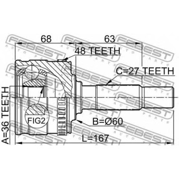 Шарнир приводного вала FEBEST 1610-802A48-1