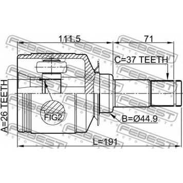 Шарнир приводного вала FEBEST 1611-164FLH-1