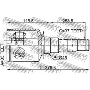 Шарнир приводного вала FEBEST 1611-164SRH-1