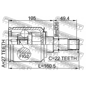 Шарнир приводного вала FEBEST 1611-169-1
