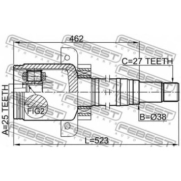 Шарнир приводного вала FEBEST 1611-169CVTRH-1