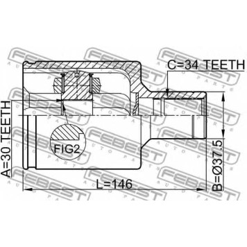 Шарнир приводного вала FEBEST 1611-210LH-1