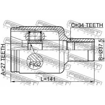 Шарнир приводного вала FEBEST 1611-220LH-1