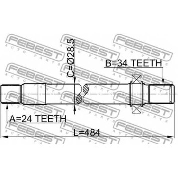 Приводной вал FEBEST 1612-210LH-1