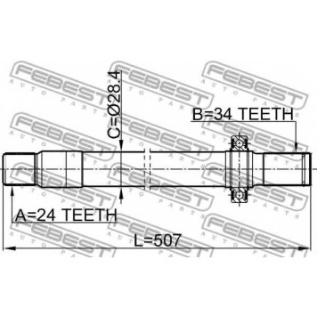 Приводной вал FEBEST 1612-211LH-1
