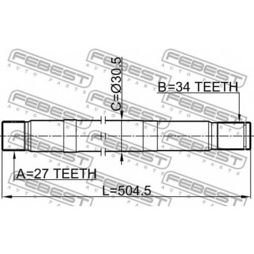 Приводной вал FEBEST 1612-221-1
