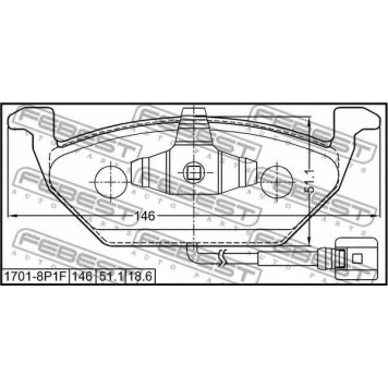 Колодки тормозные дисковые передний для AUDI A2, A3 / SKODA FABIA, OCTAVIA, ROOMSTER, YETI / VW BEETLE, BORA, CADDY, GOLF, JETTA, NEW BEETLE, POLO <b>FEBEST 1701-8P1F</b>-1