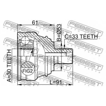 Шарнир приводного вала FEBEST 1710-004-1