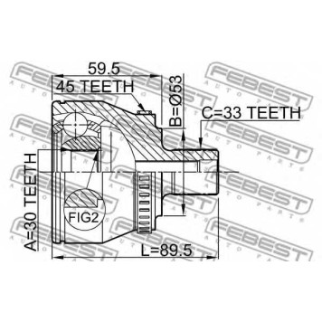 Шарнир приводного вала FEBEST 1710-004A45-1