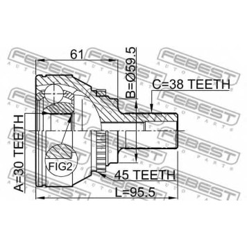 Шарнир приводного вала FEBEST 1710-009A45-1