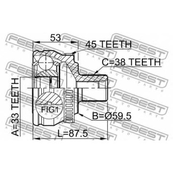 Шарнир приводного вала FEBEST 1710-A4A45-1