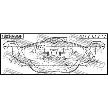 Колодки тормозные дисковые передний <b>FEBEST 1801-ASGF</b>-1