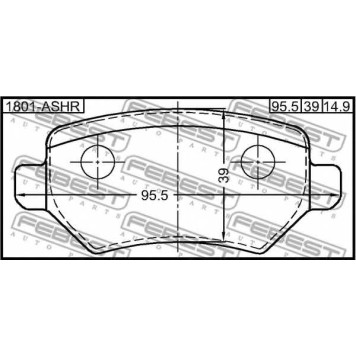 Колодки тормозные дисковые задний для KIA VENGA(YN) <b>FEBEST 1801-ASHR</b>-1