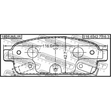 Колодки тормозные дисковые задний <b>FEBEST 1801-ASJR</b>-1