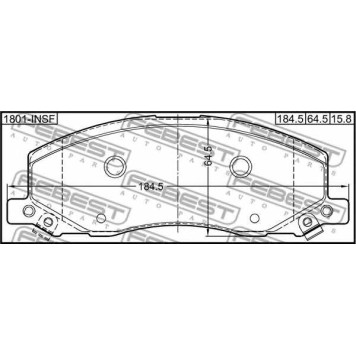 Колодки тормозные дисковые передний <b>FEBEST 1801-INSF</b>-1