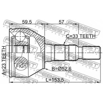 Шарнир приводного вала FEBEST 1810-ASJAT-1