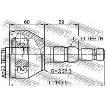 Шарнир приводного вала FEBEST 1810-MERB-1