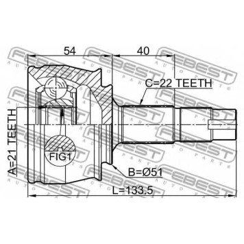Шарнир приводного вала FEBEST 1810-Z12-1