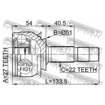 Шарнир приводного вала FEBEST 1810-Z14-1