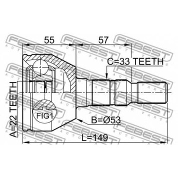 Шарнир приводного вала FEBEST 1810-ZAF-1