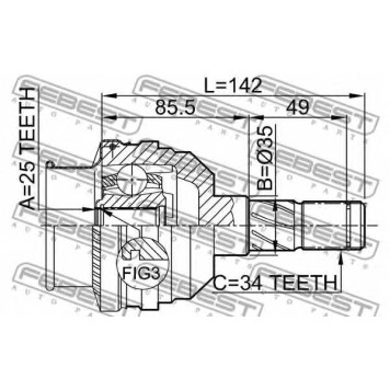 Шарнир приводного вала FEBEST 1811-5003-1